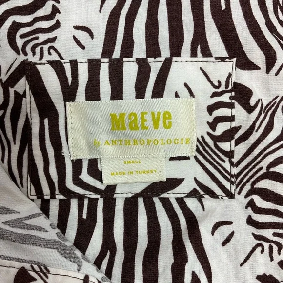 Anthropologie Maeve Bettina Dress Tiered zebra Print Buttondown Shirt Dr… - Picture 10 of 13